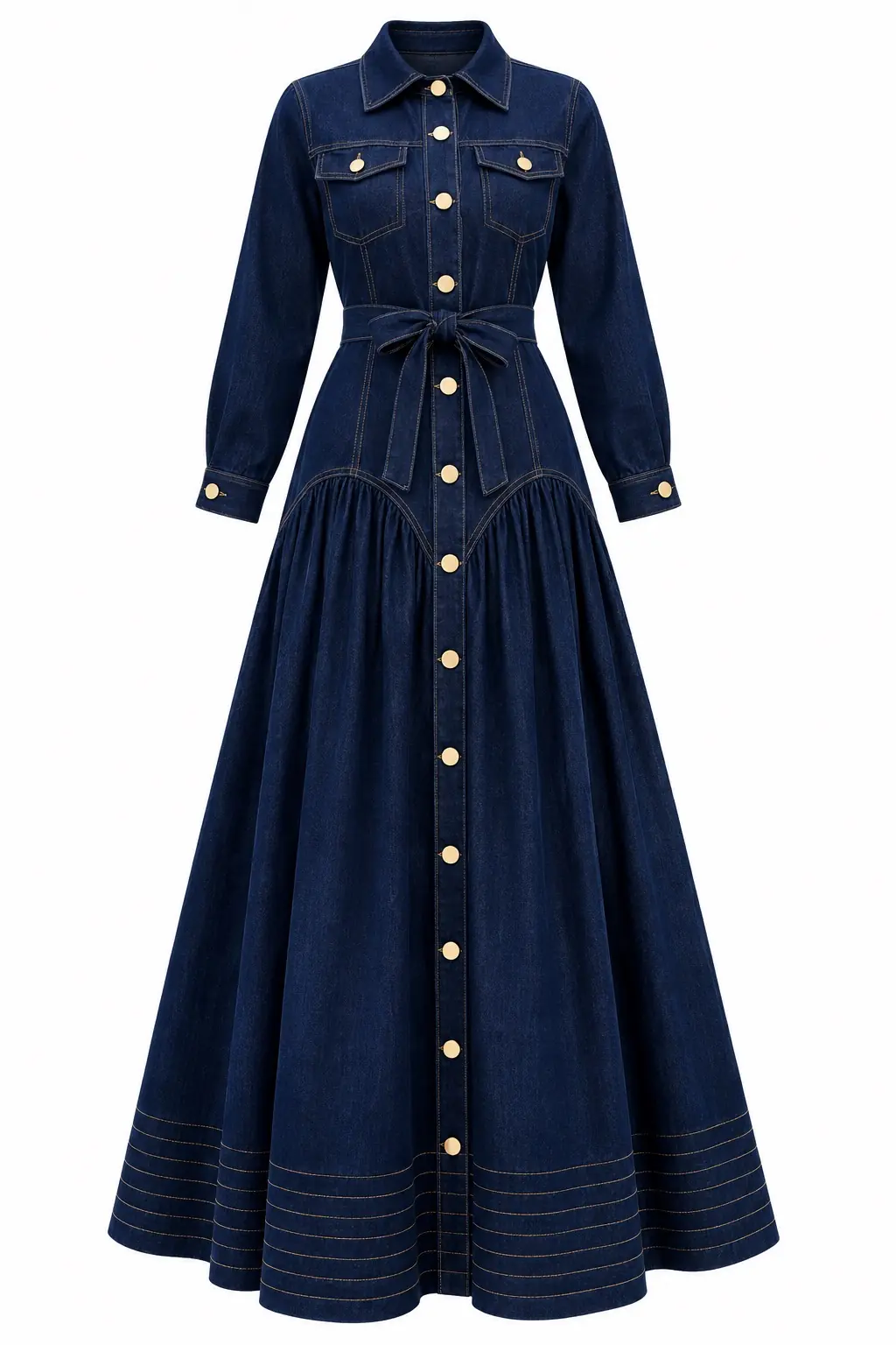 Luva Denim Elbise